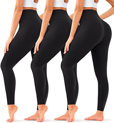 COOLOVER 3 Опаковки Леггинсов за жени-Подтягивающие Бедрата Панталони За йога С Висока Талия И Контрол на корема-Гамаши За тренировка