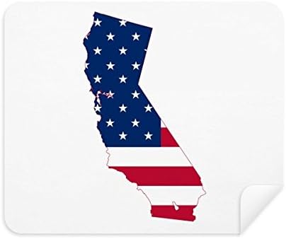 Калифорния, САЩ Карта Звезди Ленти Флаг Форма Плат За Почистване на Екрана за Пречистване на 2 елемента Замшевой Тъкан