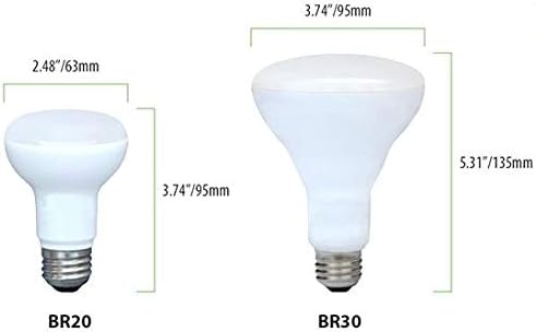 PROCURU [12 бр. в опаковка] BR20 2700K Мека Топло Бяла Led Мини-Прожекторная лампа с регулируема яркост 7 W (50 Вата) за помещения /