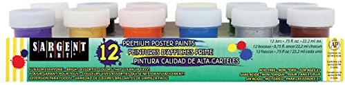 Набор от цветове за плакати Сарджънт Art Jar 3/4 Унция, 12 цвята премиум-клас, 0,75 течни унции (опаковка от 12 броя)