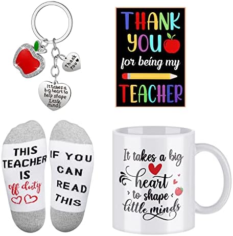 Jutom 4 Комплекта 2023 Подаръци за учителите Подарък благодарност на учителите за жени Включва кафеена чаша Благодаря ти, учителю, ако
