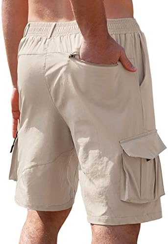 HTHLVMD Мъжки Туристически Панталони-Карго Леки, бързо съхнещи Ежедневни Панталони За Риболов в Открито къси Панталони за Голф игрища