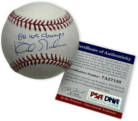 Кърк Гибсън подписа договор с МЕЙДЖЪР лийг бейзбол и PSA 88 WS Champs - Бейзболни топки с автографи