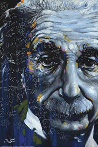 Алберт Айнщайн Всичко е Относително Стивън Фишвик Готин Арт Декор на Стените на Арт Принт Плакат 24x36