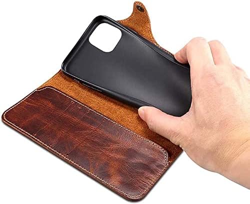 IOTUP за Apple iPhone 14 Плюс Калъф-чанта в стил Ретро 6,7 инча 2022, устойчив на удари калъф-награда от естествена кожа с панти капак и 3 слота за карти [Гривна] (Цвят: синьо)