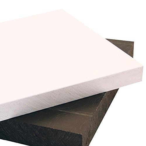 Листа HDPE Полиетилен с висока плътност - Пластмасов лист с Дебелина от 1 инч, Дължина 24 инча x Ширина 48 см, Черен