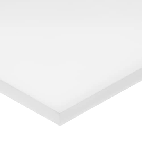 Пластмасов лист от гомополимера ацеталя Delrin, бял, 1-1 /4 инча х 12 см височина х 12 см дължина