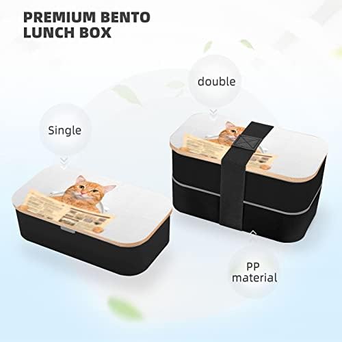 Кутия за bento за четене на вестници Kitten Lunch Bento Box с подобрени регулируема каишка, штабелируемый за многократна употреба запечатан
