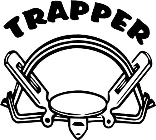Just For Fun Черно 6 x 5,25 Vinyl Стикер за рязане на животни Trapper Trap Hunt, Стикер на бронята, прозорци, автомобили, камиони, лаптопи