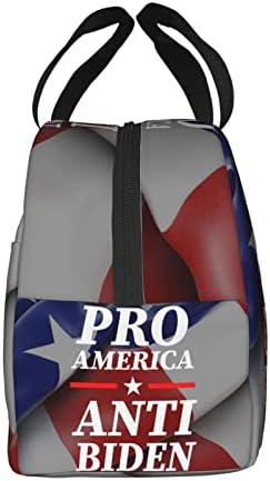 SwpWab Pro America Против Biden Множество Преносима Чанта За Bento С Удебелени Изолация От Фолио За Мъже И Жени