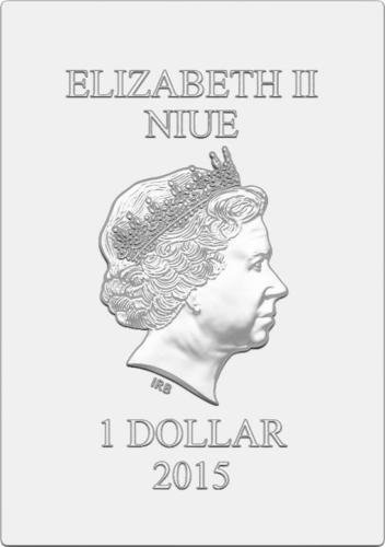 2015 NU limited Ниуе 2015 Реколта мини Плакати на стойност 1 долар на САЩ - Посещение на СССР Сребърна Монета с тегло 1/2 Унция струва