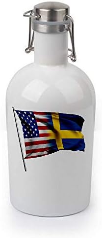 ExpressItBest 64oz Growler - Флаг на Швеция (Swede) - Изобилие от възможности
