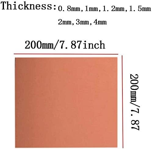 Месинг лист HUILUN от чиста мед Cu Метален лист 200 мм x 200 мм-дебелина: 2 мм Месингови плочи (Размера, Дебелина: 3 мм)
