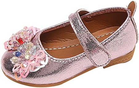 Мода есен ежедневни обувки за момичета на равна подметка, лека, с цветно хрустальным нос, Красиви блестящи модел обувки за малки момчета (розово, за малки деца на 5,5-6