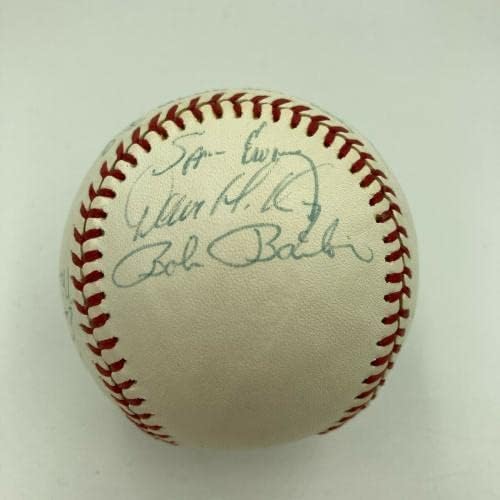 Рядка бейзбол екип от 1977 г. Торонто Блу Джейс за Първи път в сезона на Подписа бейзболен договор с JSA COA - Бейзболни топки с автографи