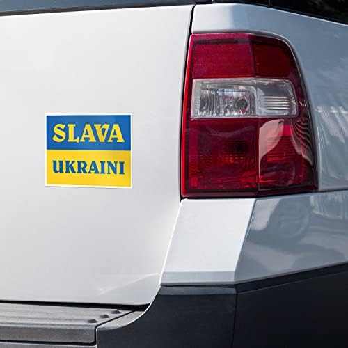 Слава на Украйна, Слава Знамето на Подкрепа на Украйна, Vinyl Стикер върху Бронята на Колата Стикер