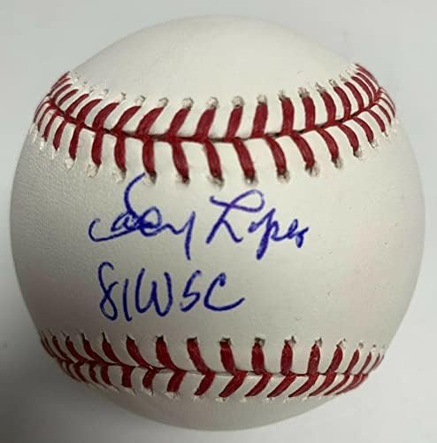 Дейви Лопес подписа MLB Бейзбол Dodgers PSA 8A57779 с Надпис - Бейзболни топки с автографи