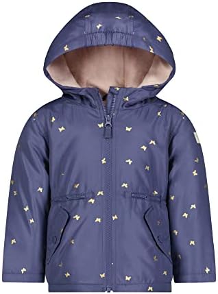 Зимно палто с качулка за малки момичета OshKosh B ' sofia в Тъмно синьо с елегантен метален модел на пеперуда