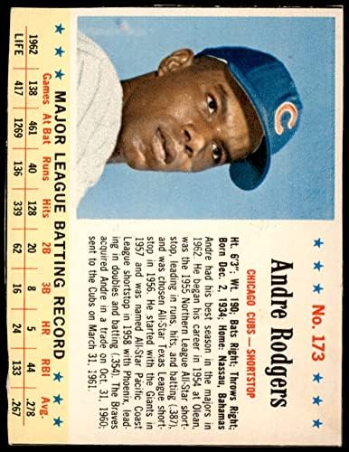 1963 Желе 173 Андре Роджърс Чикаго Къбс (Бейзболна картичка) VG/EX Къбс
