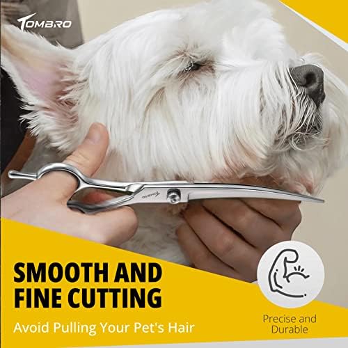 Ножици за подстригване на кучета с извито острие TOMBRO 7,0 Професионални Ножици за подстригване на кучета с Извито острие Ножици за